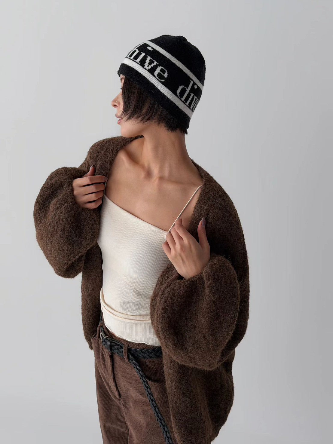 12C301 混色鬆弛感毛料罩衫