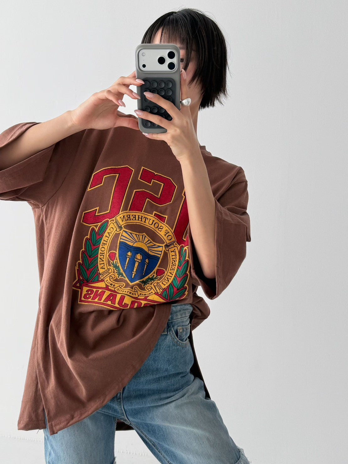 3D109 美式徽章長版短T