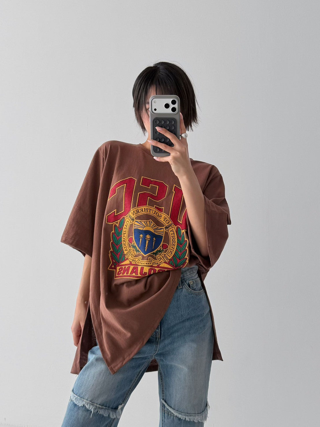 3D109 美式徽章長版短T