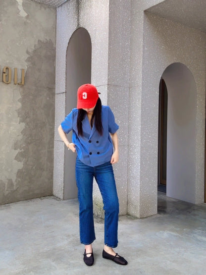 JL756 薄款單寧小直筒褲