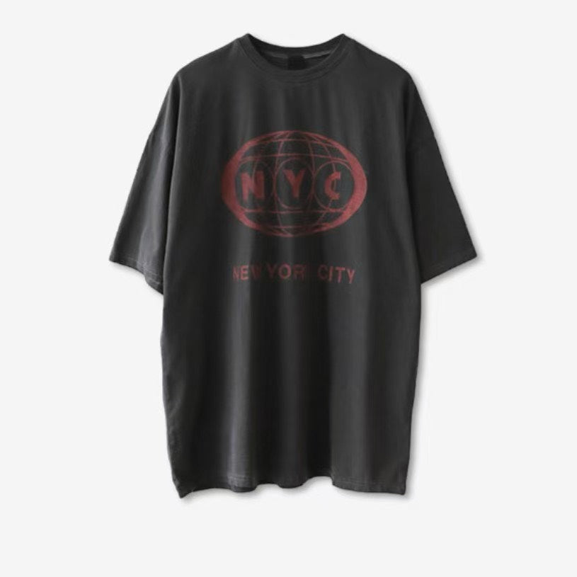 TS1763 NYC水洗寬T
