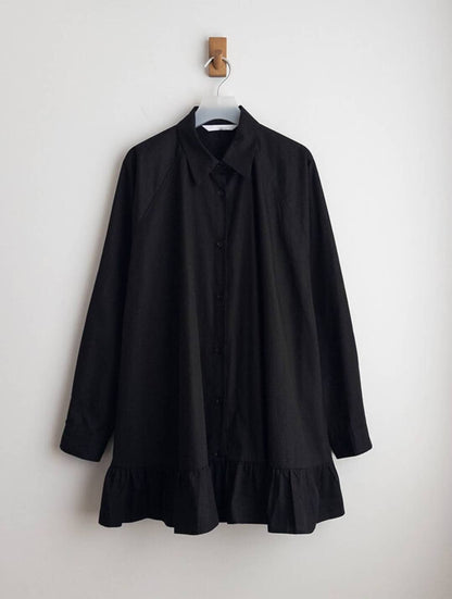 DS3512 下荷葉襯衫洋裝