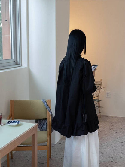 DS3512 下荷葉襯衫洋裝