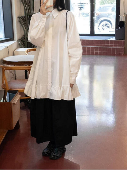 DS3512 下荷葉襯衫洋裝