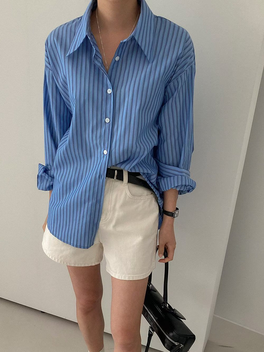 SH528 直紋長袖襯衫