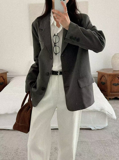 JK1877 長版挺闊西裝外套