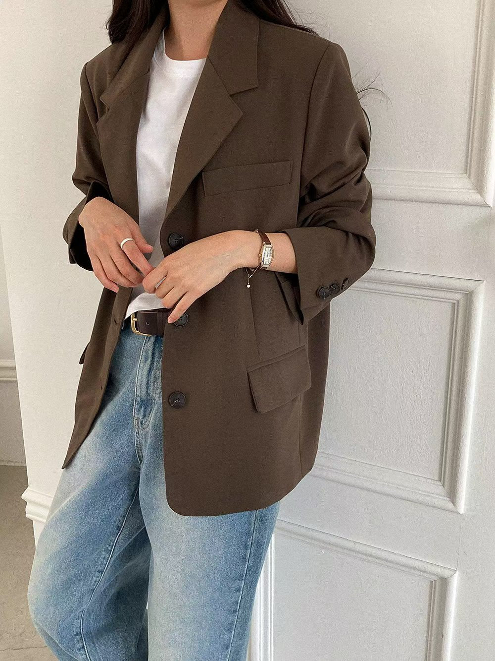 JK1877 長版挺闊西裝外套