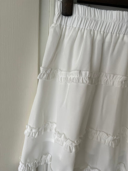 KS744 荷葉邊雪紡短褲裙