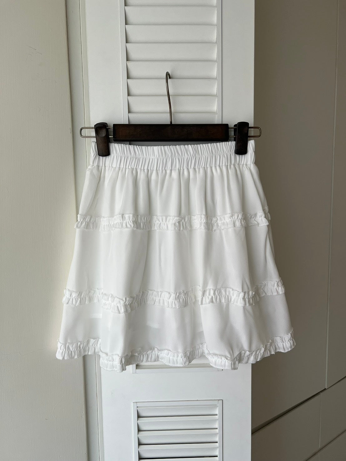 KS744 荷葉邊雪紡短褲裙