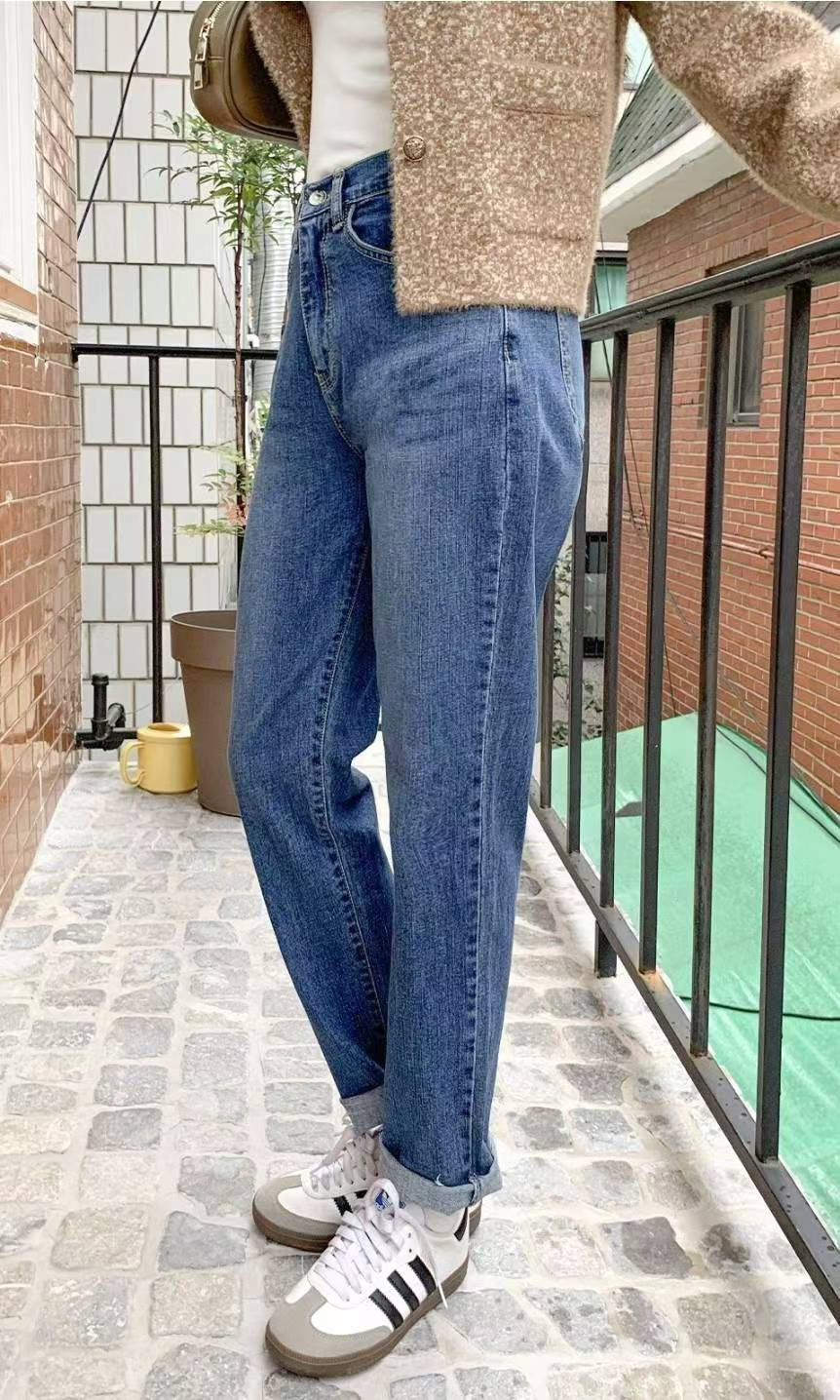 JL759 彈性直筒丹寧褲