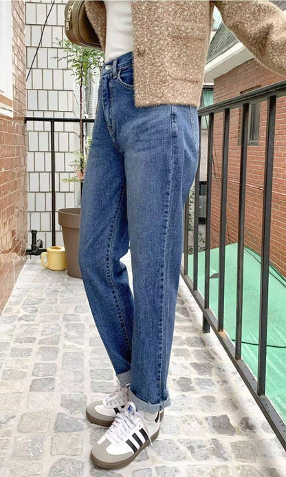 JL759 彈性直筒丹寧褲