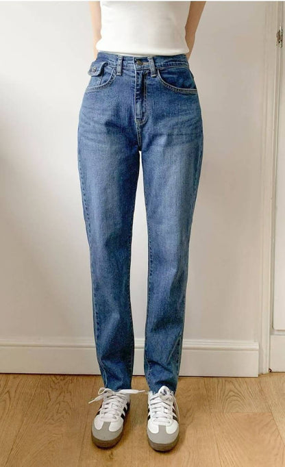 JL759 彈性直筒丹寧褲