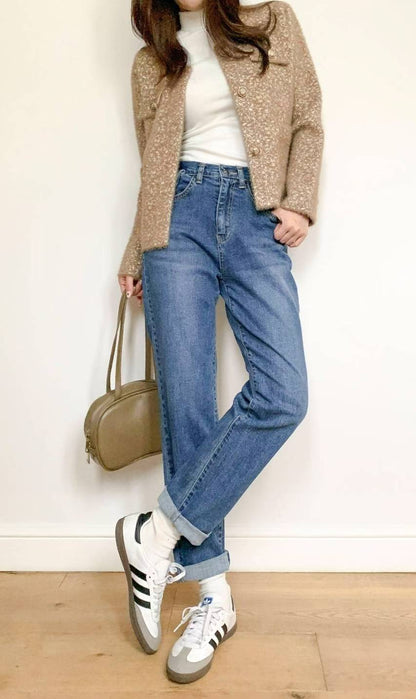 JL759 彈性直筒丹寧褲