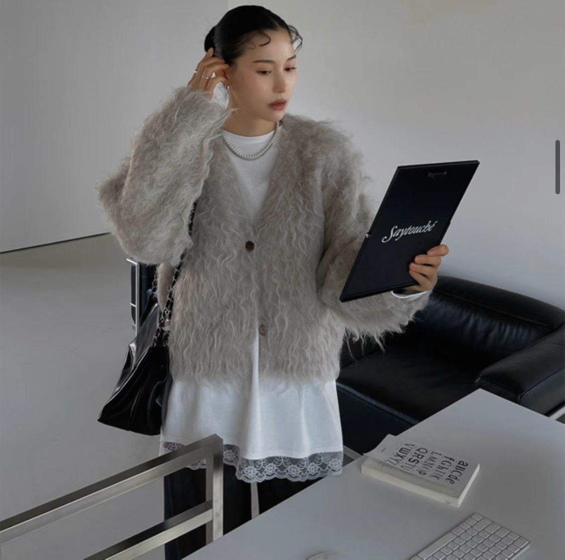 ST4529 下蕾絲長版T