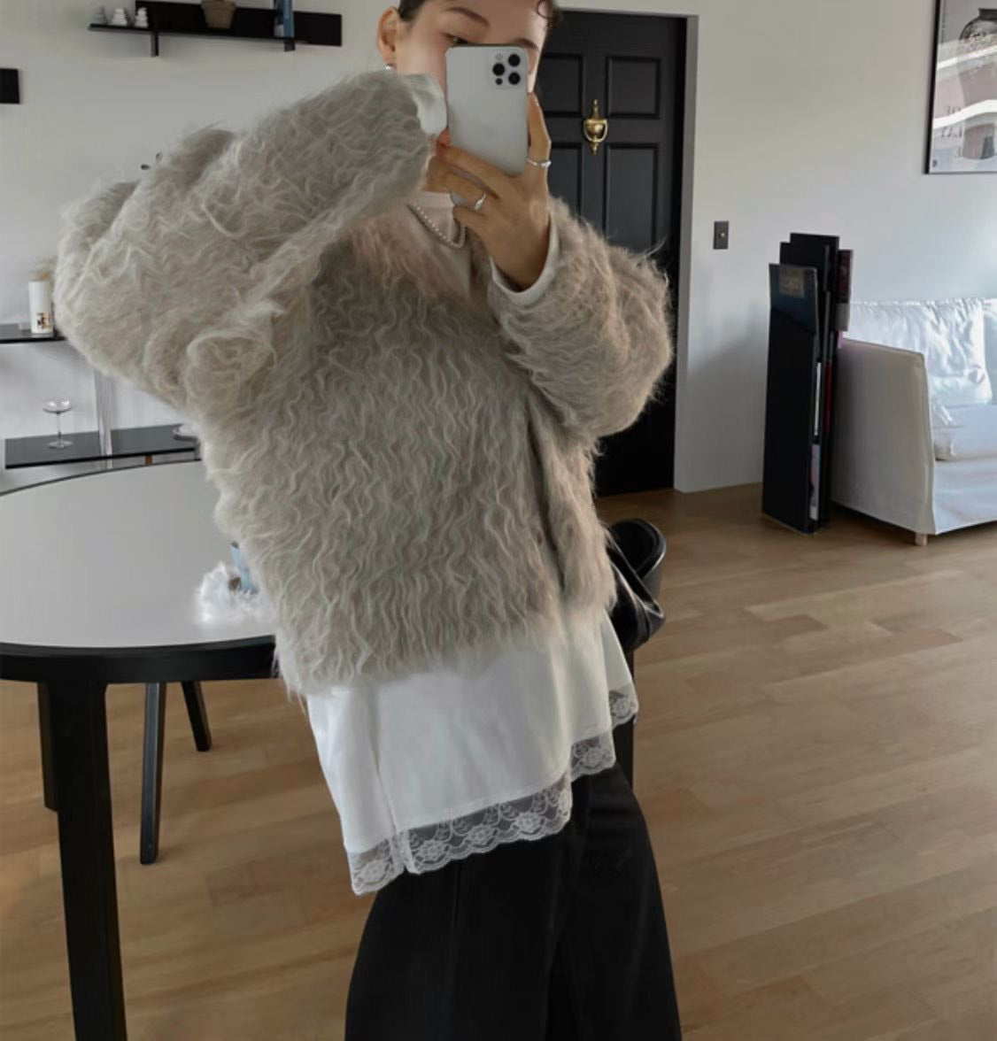 ST4529 下蕾絲長版T