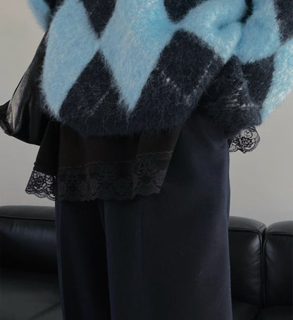 ST4529 下蕾絲長版T