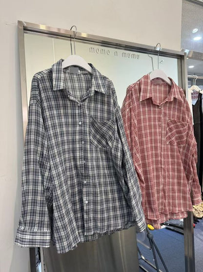 SH530 格紋短版襯衫