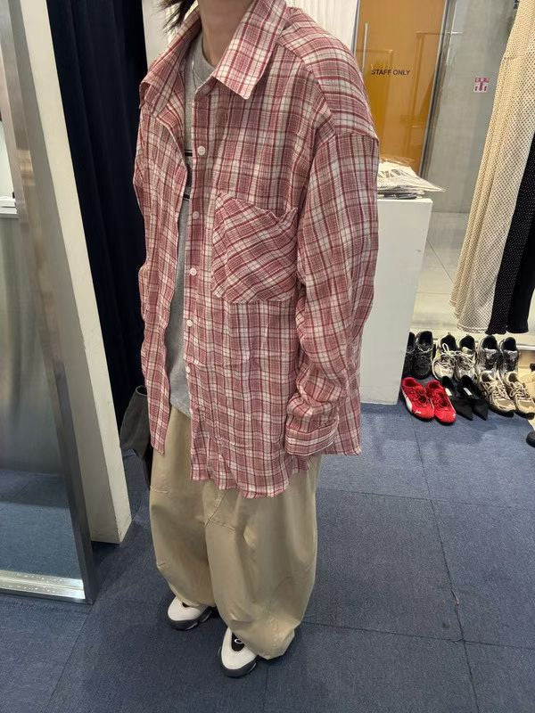 SH530 格紋短版襯衫