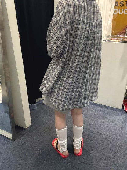 SH530 格紋短版襯衫