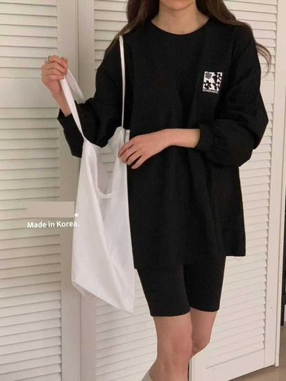TS914 花朵長版寬T
